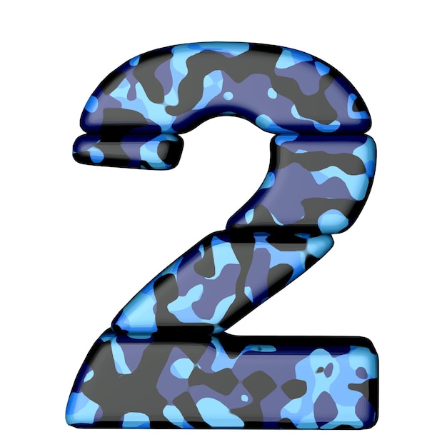 Symbol in blue camouflage number 2