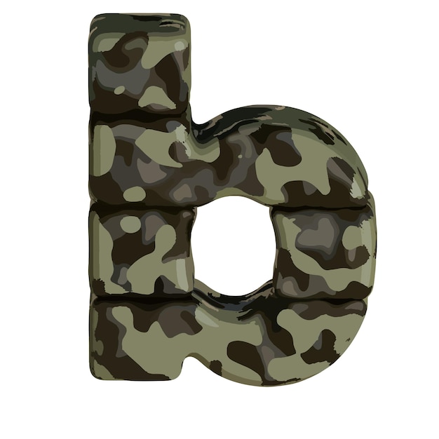 Symbol in brown camouflage letter b