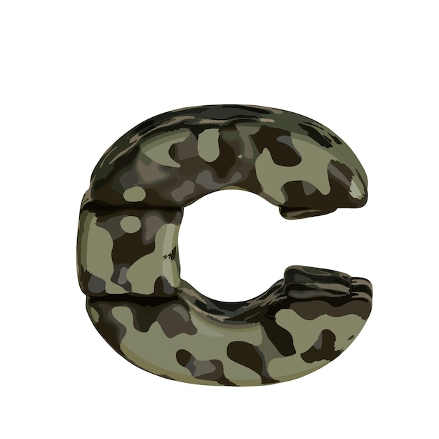 Symbol in brown camouflage letter c