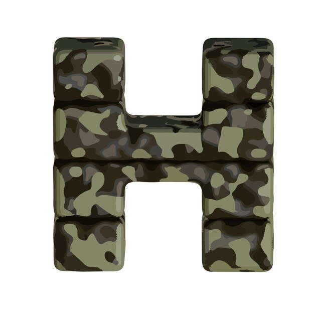 Symbol in brown camouflage letter h