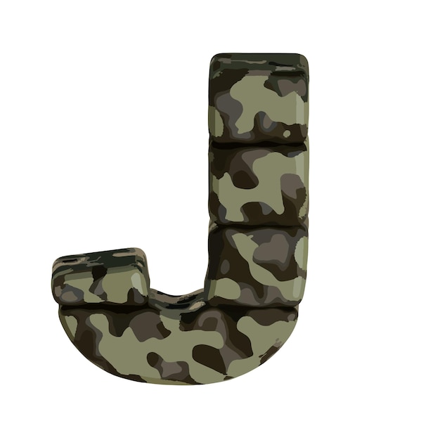 Symbol in brown camouflage letter j