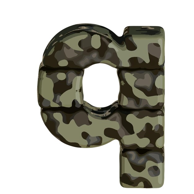 Symbol in brown camouflage letter q