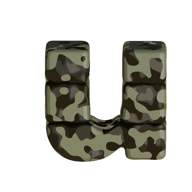 Symbol in brown camouflage letter u