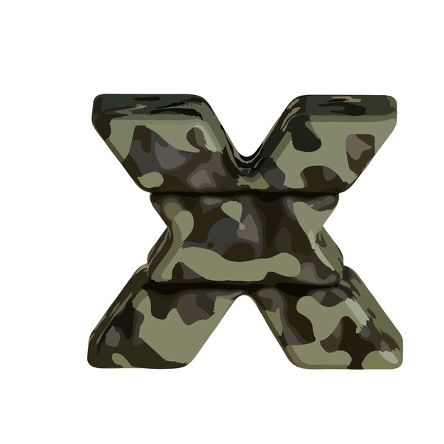 Symbol in brown camouflage letter x