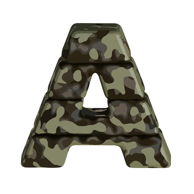 Symbol in brown camouflage letter a