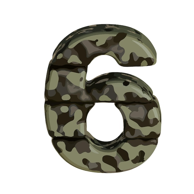 Symbol in brown camouflage number 6