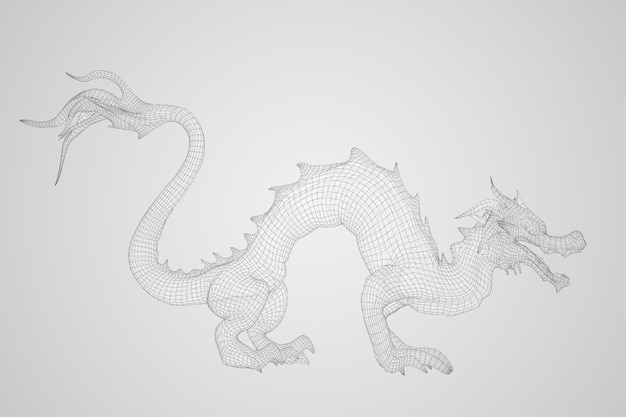 Vector symbol of chinese new year long flying dragon kite vector 3d illustration