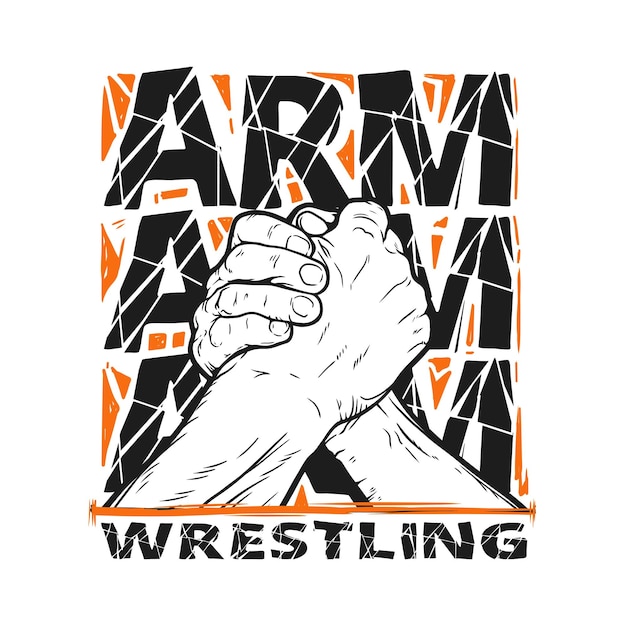 Symbol of competition on arm wrestling vector illustration