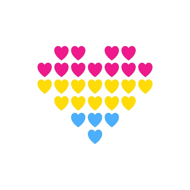 Symbol heart with pansexuality flag lgbt pride