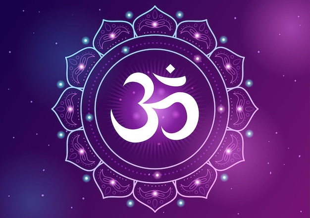 Symbol of Hinduism Flat background Cartoon Hand Drawn Templates Illustration