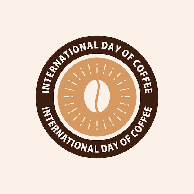 Vector symbol international coffee day with coffee circles suitable for logos posters greeting card