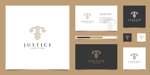 Symbol of the Law of Premium Justice. Law Firm, Law Offices, Attorney services, Luxury logo design inspiration.