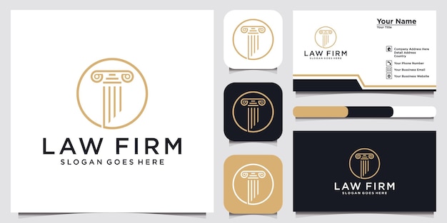 Symbol lawyer attorney advocate template linear style shield sword law legal firm company