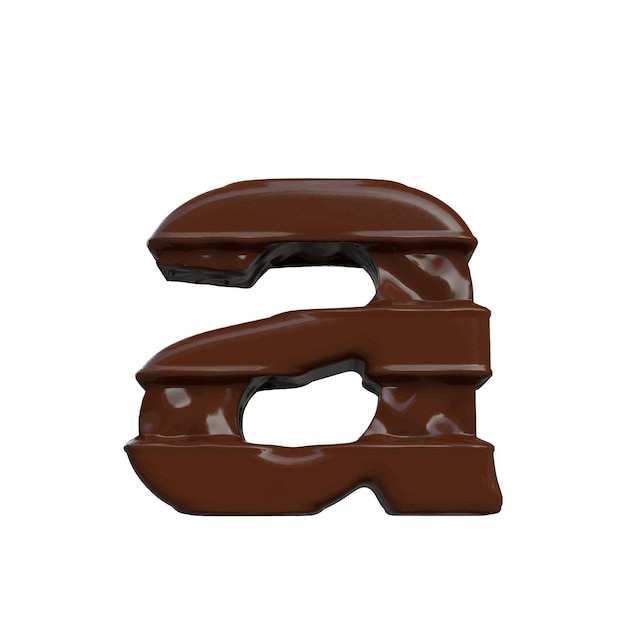 Symbol made of chocolate 3d letter a