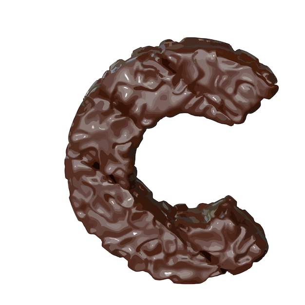 The symbol made of chocolate letter c