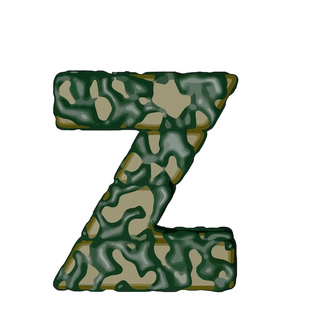 Symbol made of green camouflage letter z