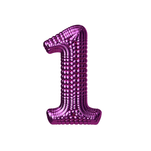 Symbol made of purple balloons number 1