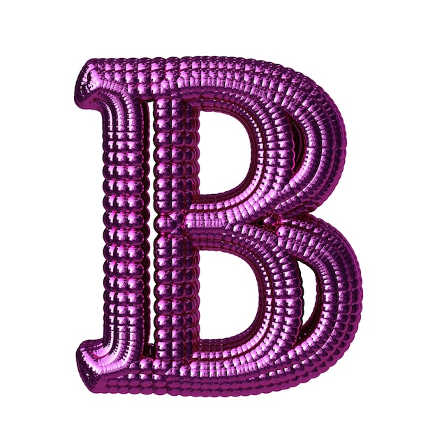 Symbol made of purple spheres letter b