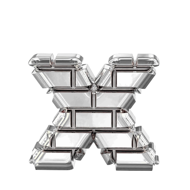 The symbol made of silver bricks letter x