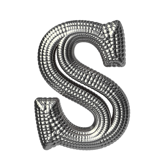 Symbol made of silver spheres letter s