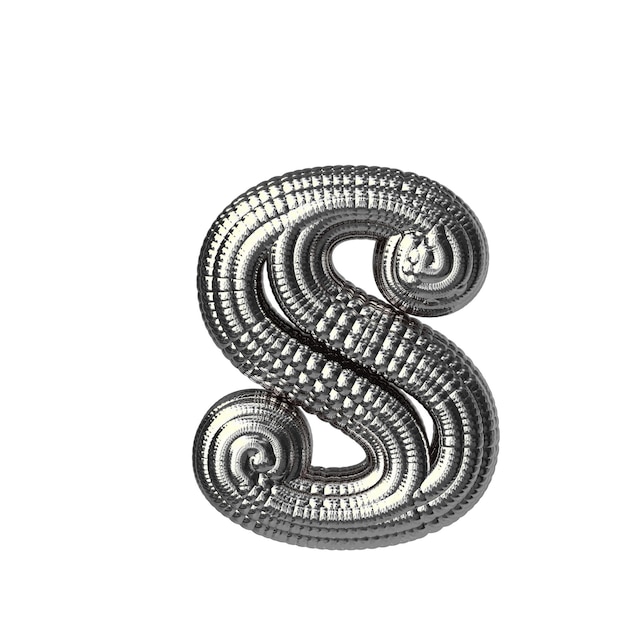 Symbol made of silver spheres letter s