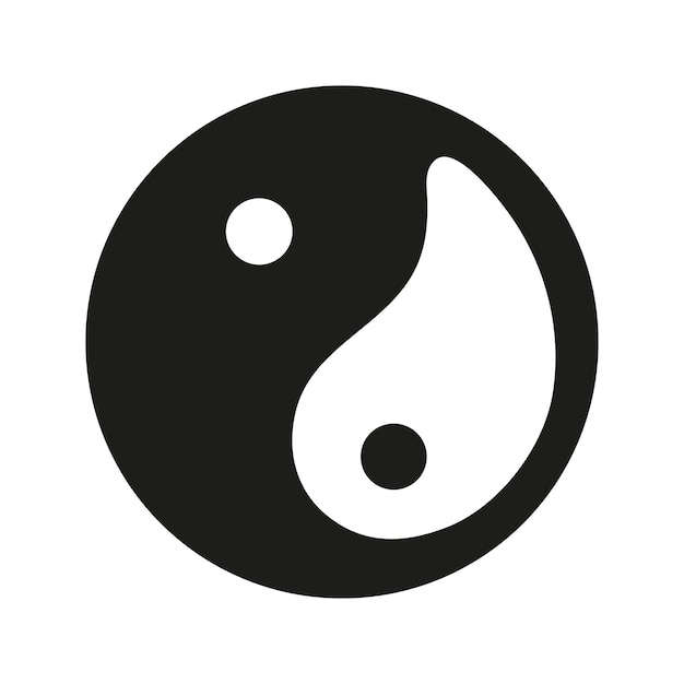 Symbol yin yang in hand drawn doodle style