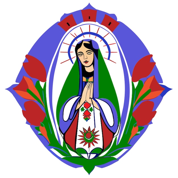 Vector symbolism and devotion at dia de la virgen de guadalupe vector illustration flat 2