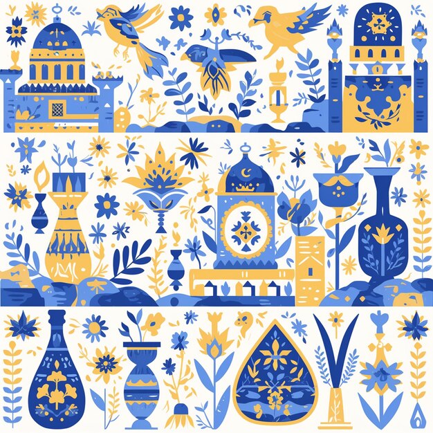 Vector symbolism in patterns of jerusalem israel