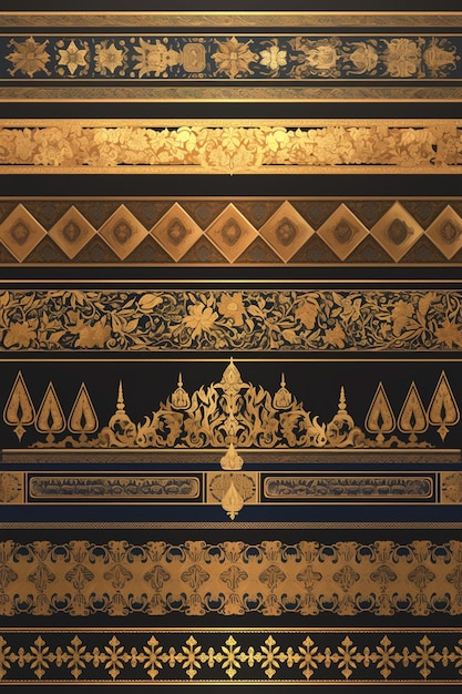 Vector symbolism in patterns of luang prabang laos