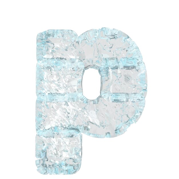 Symbols made of ice letter p