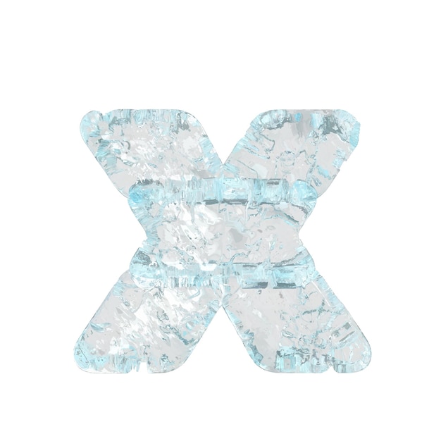 Symbols made of ice letter x