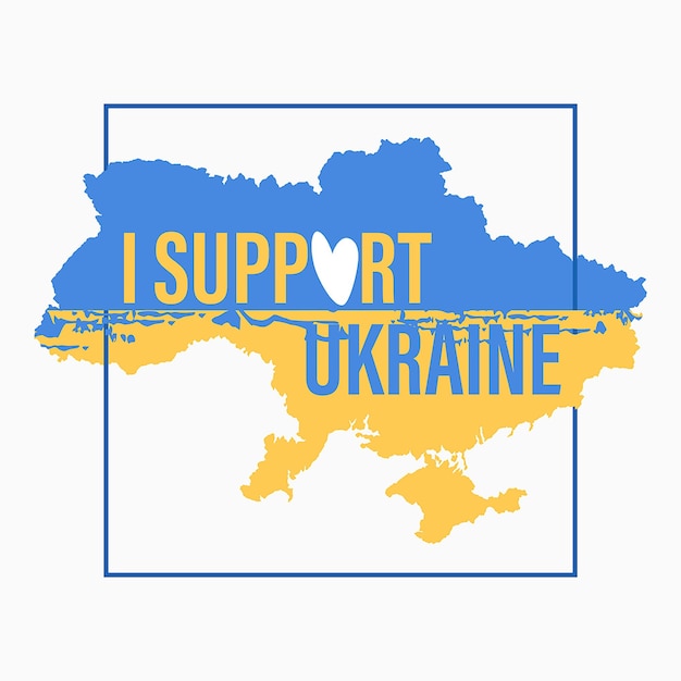 Symbols of support for Ukrainian war victims vector illustration Call for help and peace for Ukrain