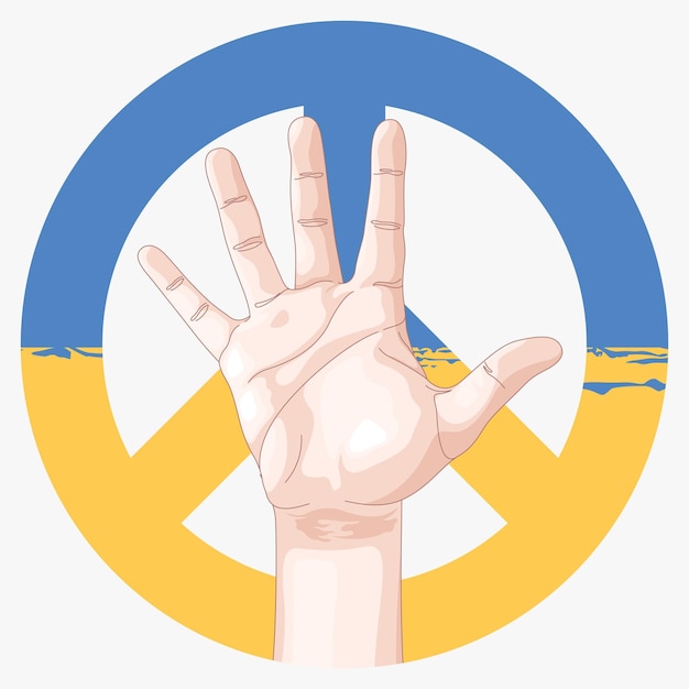 Symbols of support for ukrainian war victims vector illustration call for help and peace for ukrain