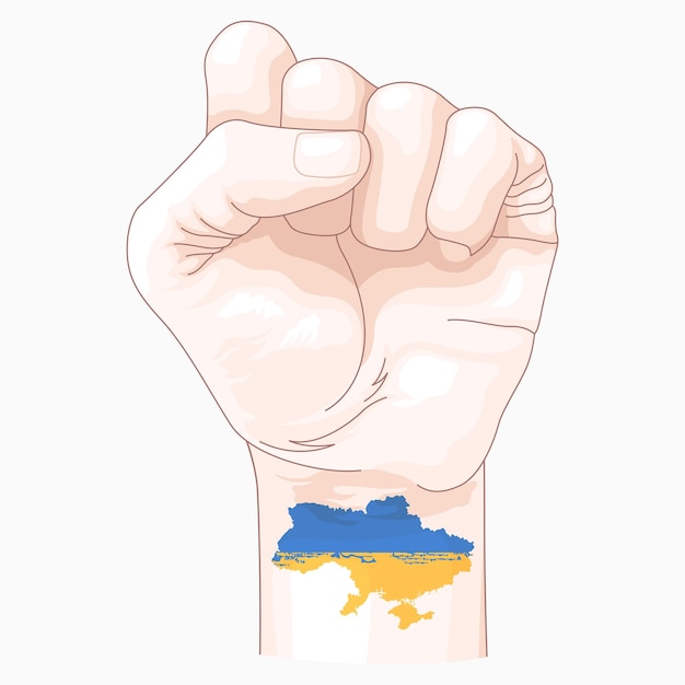 Symbols of support for Ukrainian war victims vector illustration Call for help and peace for Ukrain