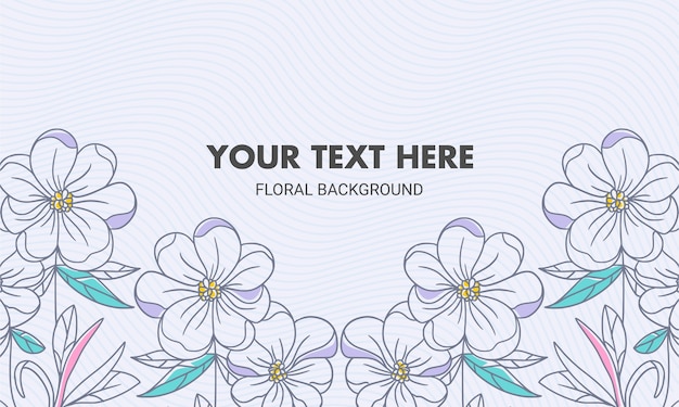 Symmetrical Colored Hand Drawn Natural Floral Background