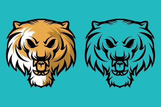 Symmetrical and detailed tiger head logo