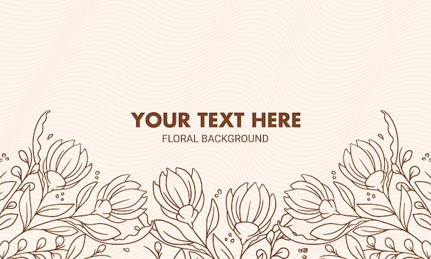 Symmetrical Hand Drawn Natural Floral Background