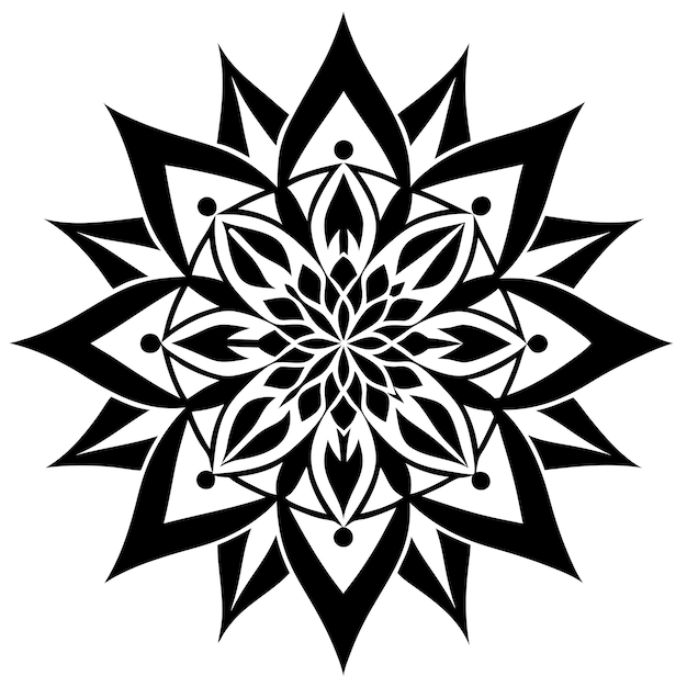 symmetrical mandala design in white background