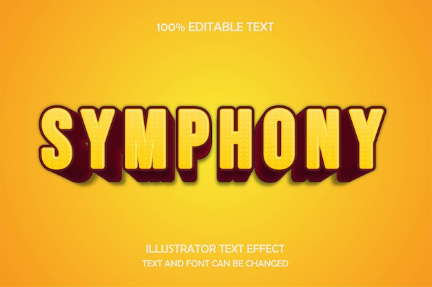 Symphony, editable text effect modern  comic style