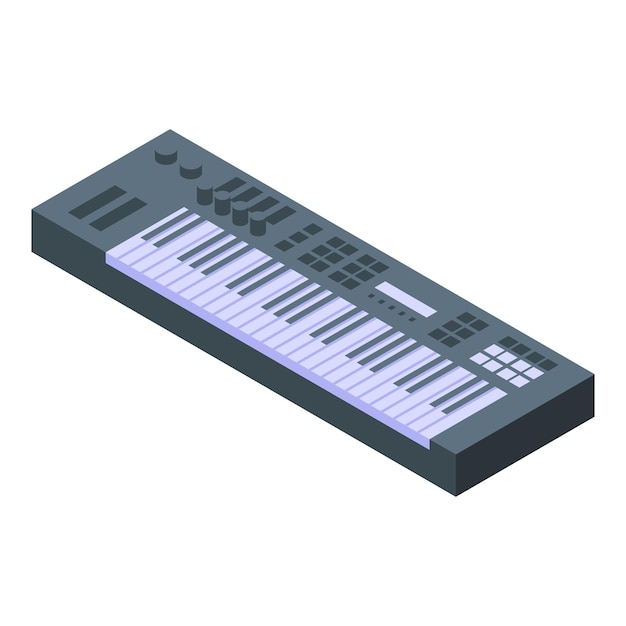 Synthesizer keyboard icon isometric vector Dj music Piano art