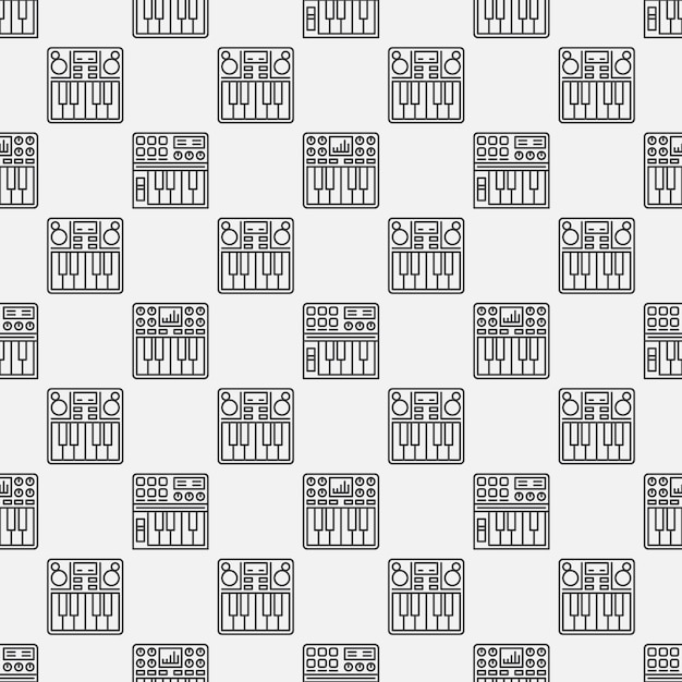 Synthesizer seamless pattern - vector background