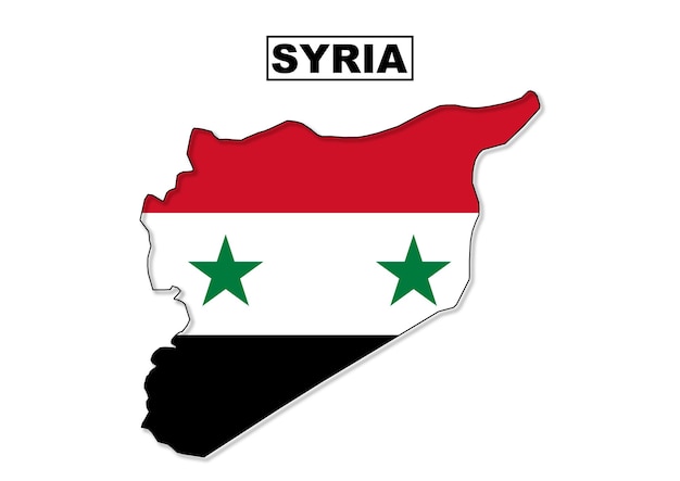 Syria flag map in vector