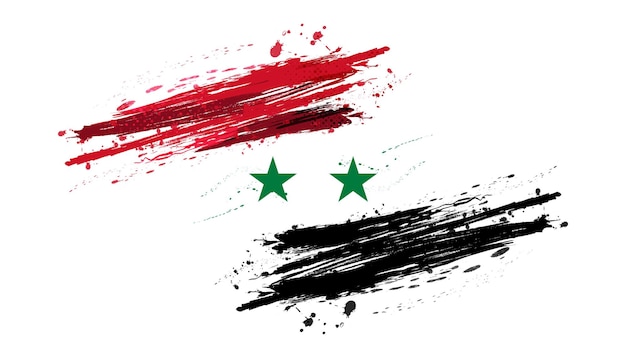 Syria Flag with Brush Effect