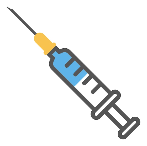 Syringe icon. Injection shot with medical needle. Vaccine symbol