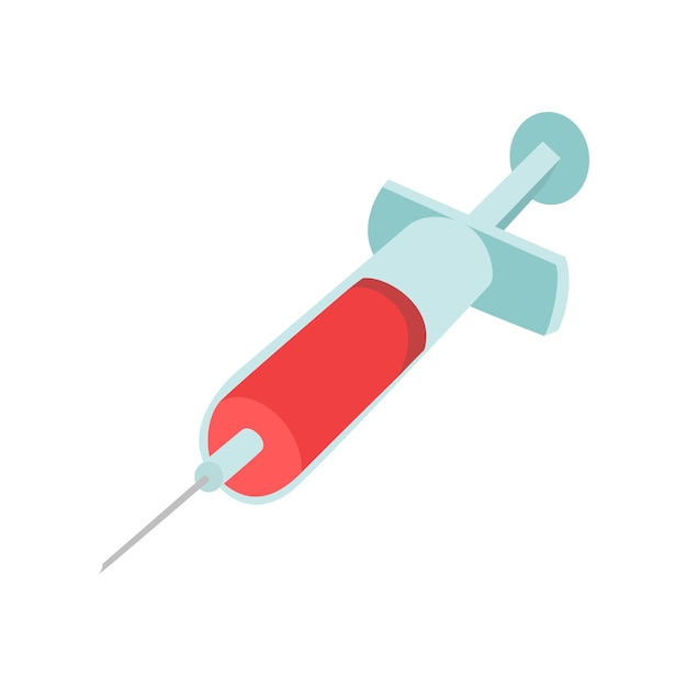 Syringe icon on a white background Flat design Vector illustration