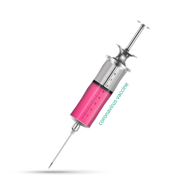 Syringe realistic isolated.