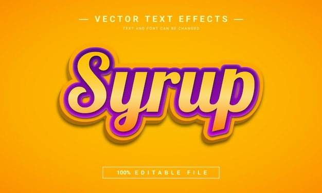 Syrup 3d editable text effect template