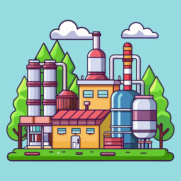 Vector syrup production facility vector icon for marketing