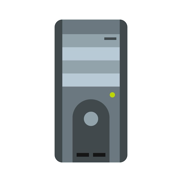 System unit of a computer icon in flat style isolated on white background Equipment symbol