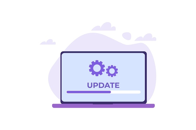 System update flat style concept Vector illustration can use for landing page templateweb mobile app poster banner